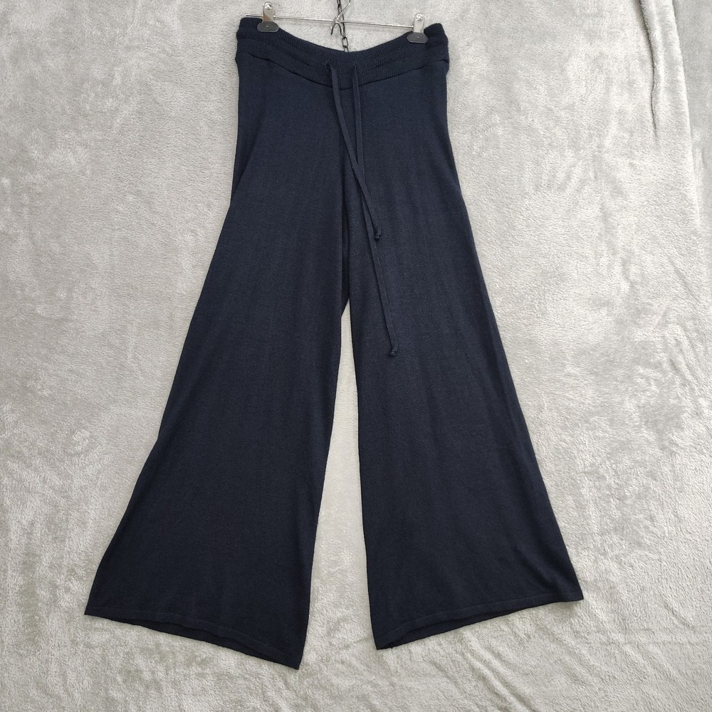 Mer Sea Flare Pants Womens Large Knit Blue Loungewear Travel Comfort